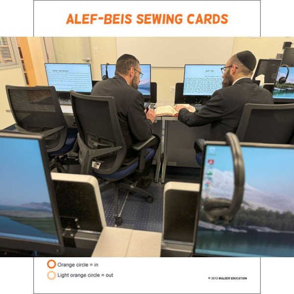 Alef Beis Sewing Cards - Orange