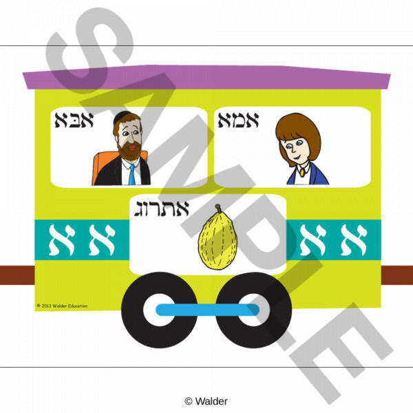 Colorful Alef BeisTrain Signs/Border